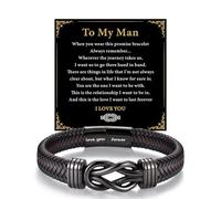 HAYOUWAY Pulsera de cuero grabada, regalos para novio, regalos para él