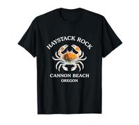 Haystack Rock Cannon Beach Dentro de Un Cangrejo Silueta Oregon Camiseta