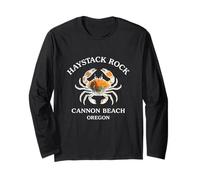 Haystack Rock Cannon Beach Dentro de Un Cangrejo Silueta Oregon Manga Larga