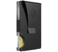 Hayvenhurst Carteras de Metal Delgadas Minimalistas con Bloqueo RFID para Hombres con Clip para Dinero, obsidiana, S, Minimalista