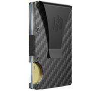 Hayvenhurst Carteras de Metal Delgadas Minimalistas con Bolsillo Frontal con Bloqueo RFID para Hombres con Clip para Dinero, Fibra de Carbono, S, Minimalista