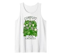 Haz abono para Tus Enemigos, Divertida jardinería, Esqueleto gótico, Jardinero Camiseta sin Mangas