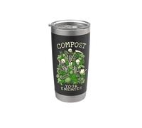 Haz abono para tus enemigos, divertida jardinería, esqueleto gótico, jardinero Vaso térmico de acero inoxidable de doble pared
