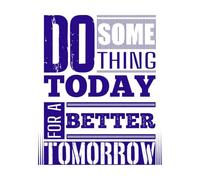 Haz algo hoy Pegatinas de tallado fino 49.2x59.6cm Personalización personalizada Azul oscuro