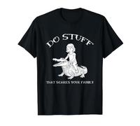 Haz Cosas Que asustan a tu Familia Humor Divertido Croc Rider Camiseta gráfica económica, Hombre, Negro, XL