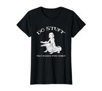 Haz Cosas Que asustan a tu Familia Humor Divertido Croc Rider Camiseta gráfica económica, Mujer, Negro, L