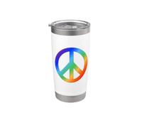 Haz la paz, no la guerra - Logotipo de la paz Vaso térmico de acero inoxidable de doble pared