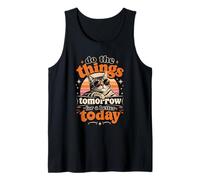 Haz Las Cosas mañana para Mejor Hoy Cool Lazy Cat Retro Camiseta sin Mangas