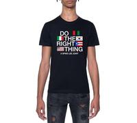 Haz Lo Correcto Camiseta Negro para Hombre De Manga Corta con Cuello Redondo