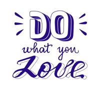 Haz lo que amas, cita motivacional, póster inspirador, uso Calcomanías de pared de papel adhesivo 54.6x59.5cm No daña la superficie de la pared Azul oscuro