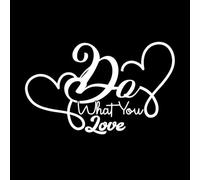 Haz lo que amas: logotipo y plantilla Calcomanías de pared de papel adhesivo 57.6x93.3cm Decoración artística Blanco