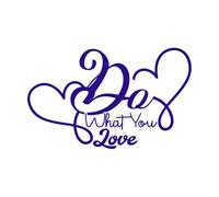 Haz lo que amas: logotipo y plantilla Pegatinas de tallado fino 50.4x81.6cm Vinilos para ventanas Azul oscuro