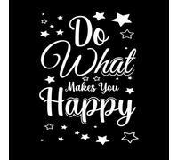 Haz lo que te haga feliz tipografía retro y Pegatinas de tallado fino 60.8x81.8cm No daña la superficie de la pared Blanco