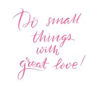 Haz pequeñas cosas con gran amor caligrafía Pegatinas de tallado fino 42x43.3cm Decoración artística Rosa