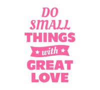 Haz pequeñas cosas con gran amor tipografía motivacional Calcomanías de pared de papel adhesivo 50.4x74.6cm No daña la superficie de la pared Rosa
