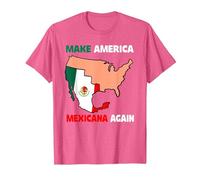 Haz Que América Mexicana Otra Vez Humor Latinos Mexicanos Camiseta, Hombre, Rosa Jaspeado, 3XL