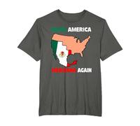 Haz Que América Mexicana Otra Vez Humor Latinos Mexicanos Camiseta, Hombre Tallas Grandes, Asfalto, 3X Alto