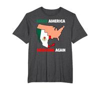 Haz Que América Mexicana Otra Vez Humor Latinos Mexicanos Camiseta, Hombre Tallas Grandes, Jaspeado Oscuro, 5X Alto