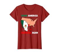 Haz Que América Mexicana Otra Vez Humor Latinos Mexicanos Camiseta, Mujer, Arándano, 3XL
