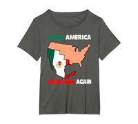 Haz Que América Mexicana Otra Vez Humor Latinos Mexicanos Camiseta, Mujer Tallas Grandes, Asfalto, 5XL Grande