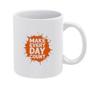 Haz Que Cada Día Cuente Taza Cerámica Taza De Café Con Asa Tazas 330Ml Para Cacao Hogar Té