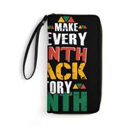 Haz que cada mes sea el Mes de la Historia Negra Cartera de cuero para muj