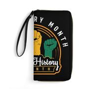 Haz que cada mes sea el Mes de la Historia Negra Cartera de cuero para muj