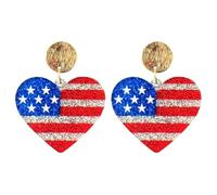 ¡Haz que el Día de la Independencia sea aún más! ¡Los aretes pequeños y exquisitos definitivamente no se pueden perder! Jhu414, 3x3cm, Plástico