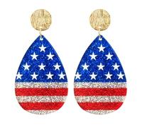 ¡Haz que el Día de la Independencia sea aún más! ¡Los aretes pequeños y exquisitos definitivamente no se pueden perder! Jhu414, 3x3cm, Plástico