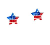 ¡Haz que el Día de la Independencia sea aún más! ¡Los aretes pequeños y exquisitos definitivamente no se pueden perder! Jhu412, talla única, Plástico