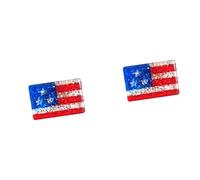 ¡Haz que el Día de la Independencia sea aún más! ¡Los aretes pequeños y exquisitos definitivamente no se pueden perder! Jhu410, 3x3.5cm, Plástico