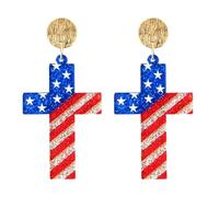 ¡Haz que el Día de la Independencia sea aún más! ¡Los aretes pequeños y exquisitos definitivamente no se pueden perder! Jhu414, 3x3cm, Plástico