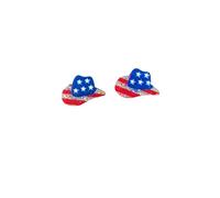 ¡Haz que el Día de la Independencia sea aún más! ¡Los aretes pequeños y exquisitos definitivamente no se pueden perder! Jhu412, talla única, Plástico