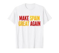 Haz Que España vuelva a ser Grande Orgullo español Retro Camiseta gráfica económica, Hombre, Blanco, L