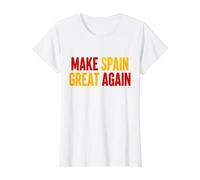 Haz Que España vuelva a ser Grande Orgullo español Retro Camiseta gráfica económica, Mujer, Blanco, L