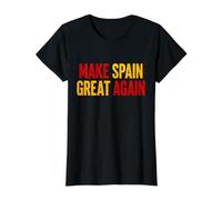 Haz Que España vuelva a ser Grande Orgullo español Retro Camiseta gráfica económica, Mujer, Negro, L