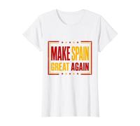 Haz Que España vuelva a ser Grande Orgullo Retro español Camiseta gráfica económica, Mujer, Blanco, L