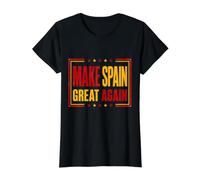 Haz Que España vuelva a ser Grande Orgullo Retro español Camiseta gráfica económica, Mujer, Negro, L