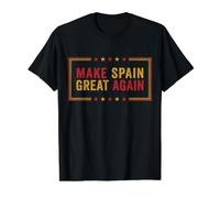Haz Que España vuelva a ser Grande Retro Estrellas del Orgullo español Camiseta gráfica económica, Hombre, Negro, L