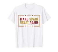 Haz Que España vuelva a ser Grande Retro Estrellas del Orgullo español Camiseta gráfica económica, Hombre, Blanco, L