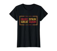 Haz Que España vuelva a ser Grande Retro Estrellas del Orgullo español Camiseta gráfica económica, Mujer, Negro, L