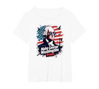 Haz Que George Washington se Sienta Orgulloso Camiseta, Mujer Tallas Grandes, Blanco, 5XL Grande