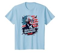 Haz Que George Washington se Sienta Orgulloso Camiseta, Niños, Azul Bebé, 10 años