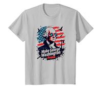 Haz Que George Washington se Sienta Orgulloso Camiseta, Niños, Plata, 4 años