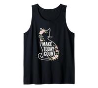 Haz Que Hoy cuente Floral Cat Camiseta sin Mangas