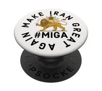 Haz que Irán vuelva a ser grande León persa y sol Shiro Khorshid PopSockets PopGrip Adhesivo