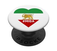 Haz que Irán vuelva a ser grande León persa y sol Shiro Khorshid PopSockets PopGrip Adhesivo