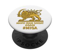 Haz que Irán vuelva a ser grande León persa y sol Shiro Khorshid PopSockets PopGrip Adhesivo