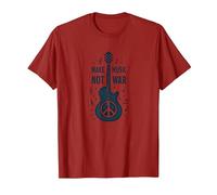 Haz Que la música no Sea la Guerra: protesta por la Guitarra Camiseta, Hombre, Arándano, L