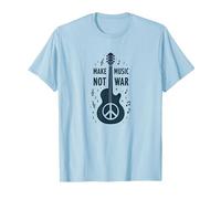 Haz Que la música no Sea la Guerra: protesta por la Guitarra Camiseta, Hombre, Azul Bebé, XL